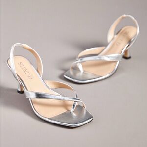 NIB Anthro Silent D Strappy Slingback Kitten Heels